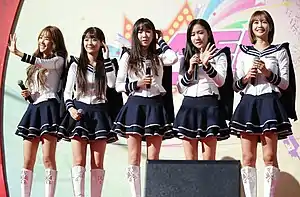 Crayon Pop in October 2015  from left to right: Ellin, Soyul (former), Way, Choa, Geummi