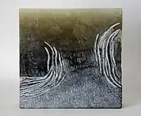 Winter landscape (Storm)', molten glass, cut and engraved, 39 x 40&nbsp;cm, 2010