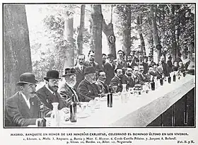 Alier at a Carlist banquete, 1907