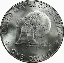 Reverse of the Bicentennial dollar (Type 1), minted 1975–1976