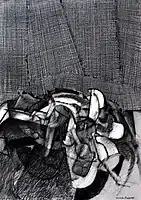 Start of traffic, 1999, charcoal, 86 x 61&nbsp;cm