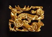 Scene of torment burial mound Berel (5-3rd centuries BCE) Kazakhstan.