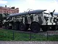 9T29 transporter carrying a 9M21 missile for a 9K52 Luna-M missile complex in Saint Petersburg Artillery museum