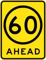 (R4-V108) 60&nbsp;km/h Speed Limit Ahead (Used in Victoria)
