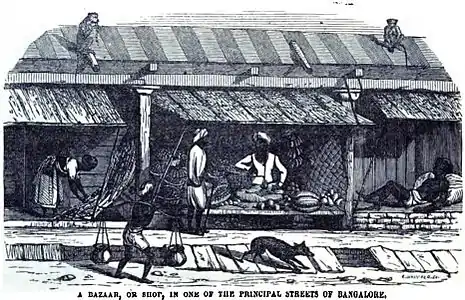 A Bazar, or Shop, in One of the Principal Streets of Bangalore (p.&nbsp;97, 1856)