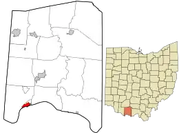 Location in Manchester Township, Adams County and the state of Ohio.