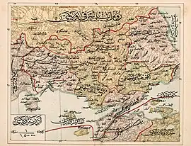 1907 Ottoman Turkish map of the vilayet