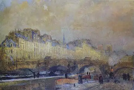 Paris, l'écluse de la Monnaie. Soleil d'hiver, before 1918, 81.5 x 115.5&nbsp;cm, Musée d'Orsay, Paris