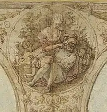 Detail of a Power of Women decoration meant for Nuremberg Town Hall, Albrecht Dürer, 1521