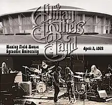 The Allman Brothers Band onstage, with Manley Fieldhouse in the background