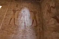 Interior detail depicting Amenhotep II with natural spotlight