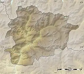 Location of the lake in Andorra.