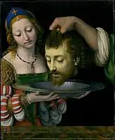 Salome receives the Head of St John the Baptist, 1506-7 - oil on panel; H. 57&nbsp;cm, W. 47&nbsp;cm, Metropolitan Museum of Art