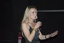 Director Anna Eriksson presenting the film M