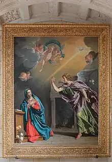 The Annunciation, c.&nbsp;1636, located in the Saint-Jean-Baptiste de Montrésor Church