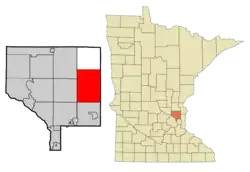Location of the city of Columbuswithin Anoka County, Minnesota