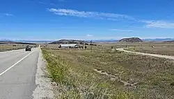 Looking north along U.S. Route 285; U.S. Route 24 is on the right, July 2020