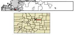 Location of the Town of Foxfield in Arapahoe County, Colorado.