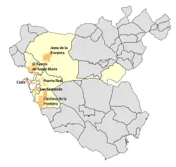 Cádiz-Jerez metropolitan area in Cádiz Province