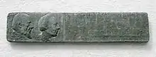 Plaque for Oskar and Cécile Vogt on the building of the Institute for Brain Research in Berlin-Buch. The plaque was created in 1965 by sculptor Axel Schulz.