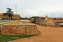 View from the outside of the west flank