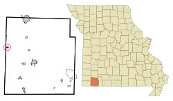 Location of Wheaton, Missouri
