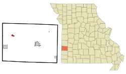 Location of Liberal, Missouri