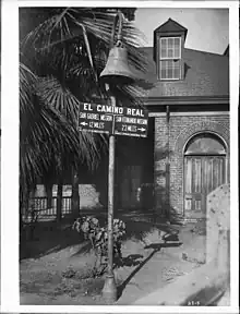 Bell of El Camino Real at the Los Angeles Plaza Mission (CHS-2818)