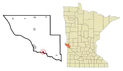 Location of Odessa, Minnesota