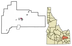 Location of Groveland in Bingham County, Idaho.
