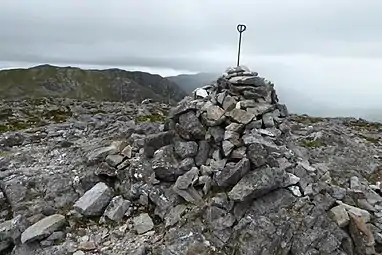 Summit of Mullach Glas, looking west to peak of Binn Mhór