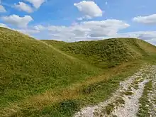 Earthworks at Bratton Castle
