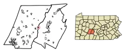 Location of Tunnelhill in Blair County, Pennsylvania.