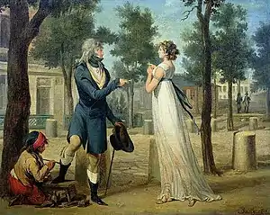 contemporary illustration of a French man and woman in 1797