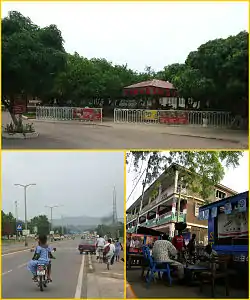 First-top picture: Avenue Landscape and Hotel in Bolgatanga • First-bottom picture: Highway in Bolgatanga • Second-bottom picture: Restaurant in Bolgatanga.