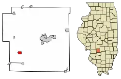 Location of Pocahontas in Bond County and Illinois