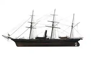 1/25th scale model of Bouvet&nbsp;(1865)