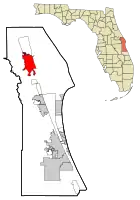 Location in Brevard County and the U.S. state of Florida