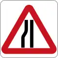 Road narrow on left sides ahead