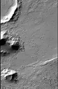 CTX Context image for next two images of debris apron around mound.