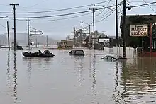 Flooding in California, a state in the western part of the United States