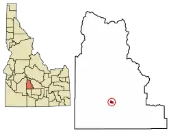 Location of Fairfield in Camas County, Idaho.