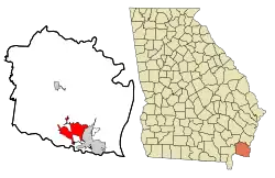 Location in Camden County and the state of Georgia
