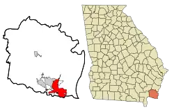 Location in Camden County and the state of Georgia