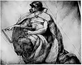 Cartoon for Records mural-Minnesota State Capitol