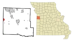 Location of Cleveland, Missouri