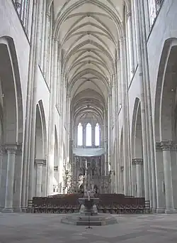 Image 18Cathedral of MagdeburgPhoto credit: Chris 73The Cathedral of Magdeburg (known as Magdeburger Dom in German) is the first gothic cathedral in Germany and with a height of 104&nbsp;m the highest cathedral in Eastern Germany. The current cathedral was constructed over the period of 300 years starting from 1209, and the completion of the steeples took place only in 1520. In 2004 a funding drive for a new organ that was started in 1997 was completed, collecting 2 Million Euro. The new organ has been ordered from a company near Potsdam, constructing a 36 ton instrument with 93 registers and approximately 5000 pipes. The construction is planned to be completed in 2007, and the new organ will hopefully be used for the first time in 2008.