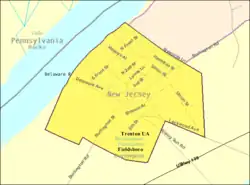 Census Bureau map of Fieldsboro, New Jersey
