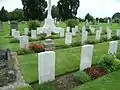 First World War graves at the chapel side war graves plot.