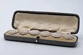 Set of six silver buttons